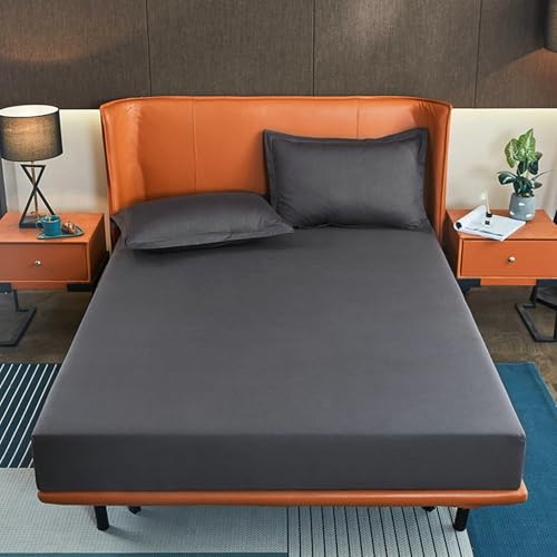 200x220cm Spannbetttuch Baumwolle, Bettlaken Boxspringbett Einfarbig Dunkelgrau Spannleintuch Matratzenhöhe 2-10cm 200x220cm Spannbetttuch Baumwolle, Bettlaken Boxspringbett Einfarbig Dunkelgrau Spannleintuch Matratzenhöhe 2-10cm von Whoiy