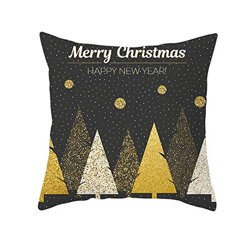 6 Kissenbezüge 40X40, Outdoor Kissen Wetterfest Polyester Kissenhülle 1er Set Dunkelgrau Weihnachtsbaum-Muster Winter Home Deko für Sofa Wohnzimmer von Whoiy