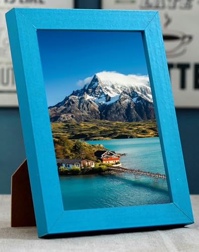 Bilderrahmen 21x29.7 Blau MDF Holz, Fotorahmen A4 Einfach Horizontal & Vertikal für Wand- oder Tisch Familie Freund Hochzeit Geschenke von Whoiy