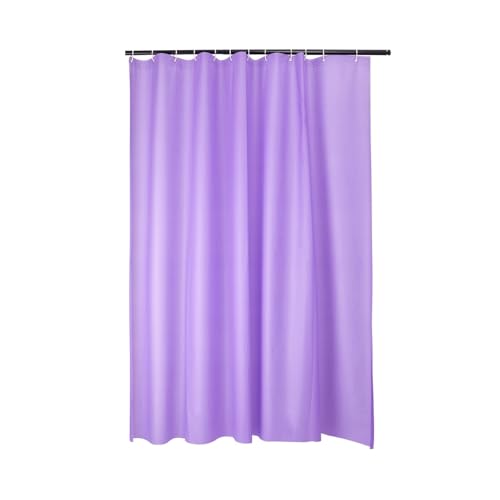 Duschvorhang Anti Schimmel Waschbar 240 x 180 cm peva, Bad Vorhang Einfarbig Lila für Badewanne Shower Curtains mit Duschvorhangringe von Whoiy