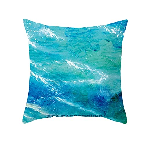 Kissenhülle 40X40 Winter, Pillow Case Deco Polyester Kissenbezüge 1Stück Marmor Textur Blau Grün für Stuhl Sofa Wohnzimmer Schlafzimmer von Whoiy