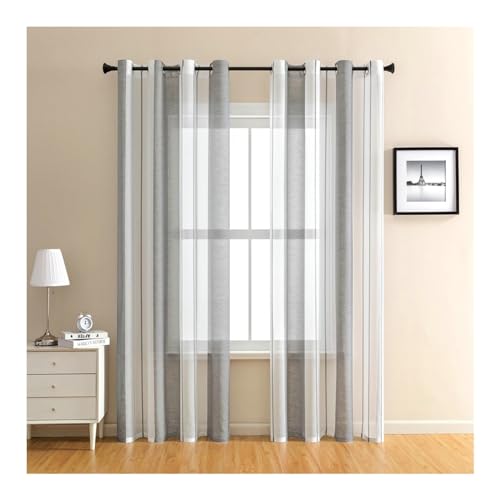 Whoiy Elegant Transparent Gardine Hellgrau 2er Set, Polyester Gardine Vorhang Transparent 229 Lang Schlafzimmer Ösen Moderne, H229 x B132 cm Whoiy Elegant Transparent Gardine Hellgrau 2er Set, Polyester Gardine Vorhang Transparent 229 Lang Schlafzimmer Ösen Moderne, H229 x B132 cm von Whoiy