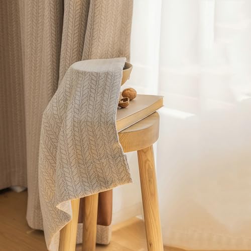 Whoiy Fenster Gardinen Vorhänge 214 cm Höhe Jacquard, 2er Set Chenille Blackout Curtain Verdunkelung mit Ösen Kaffee Verdunkelungsvorhänge, H214 x B132 cm Whoiy Fenster Gardinen Vorhänge 214 cm Höhe Jacquard, 2er Set Chenille Blackout Curtain Verdunkelung mit Ösen Kaffee Verdunkelungsvorhänge, H214 x B132 cm von Whoiy