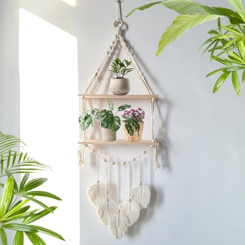 Whoiy Wandregal Holz Regal 2-Tier von Whoiy