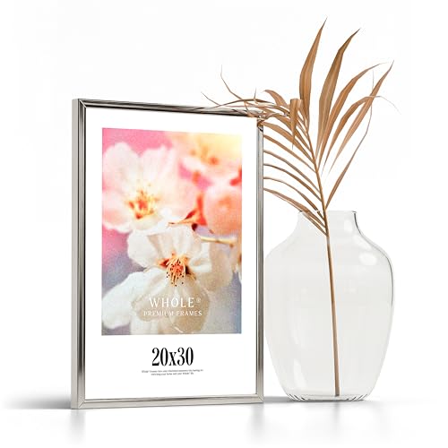 Whole® Premium 1x Bilderrahmen 20x30 Silber Aluminium Rahmen | Bilderrahmen 20x30 Silber ALU für Poster | Bilderrahmen Silver 20x30 | Picture Frame 20x30 cm Bilderrahmen | Bilderrahmen 30x20 Silber von Whole
