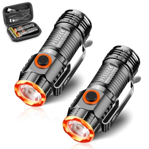 WholeFire Mini LED Taschenlampe Extrem Hell USB Aufladbar Taschenlampe LED 1000 Lumen Wasserdicht mit 4 Modi Mini Handheld klein Taschenlampe für Camping Wandern Notfälle von WholeFire