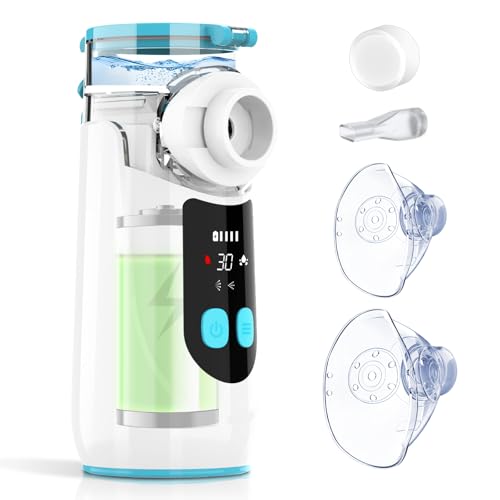Inhalationsgerät, Wholede Inhaliergerät für Erwachsene Kinder Baby, Wiederaufladbarer USB C Vernebler Inhalator mit Digitalanzeige, Leise Tragbarer Inhalator mit 2 Maske und Mundstück Inhalationsgerät, Wholede Inhaliergerät für Erwachsene Kinder Baby, Wiederaufladbarer USB C Vernebler Inhalator mit Digitalanzeige, Leise Tragbarer Inhalator mit 2 Maske und Mundstück von Wholede
