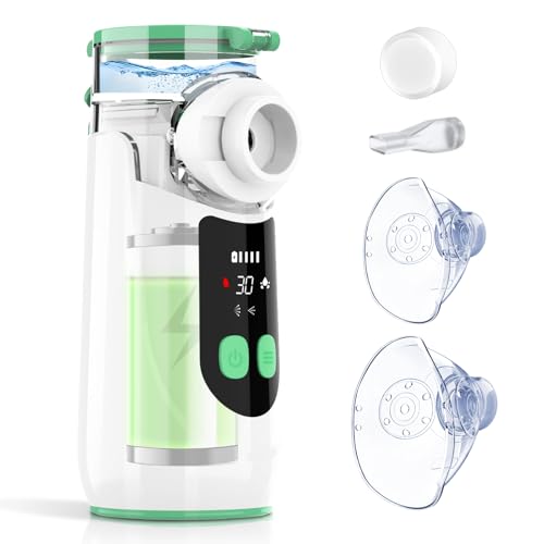 Inhalationsgerät, Wholede Inhaliergerät für Erwachsene Kinder Baby, Wiederaufladbarer USB C Vernebler Inhalator mit Digitalanzeige, Leise Tragbarer Inhalator mit 2 Maske und Mundstück Inhalationsgerät, Wholede Inhaliergerät für Erwachsene Kinder Baby, Wiederaufladbarer USB C Vernebler Inhalator mit Digitalanzeige, Leise Tragbarer Inhalator mit 2 Maske und Mundstück von Wholede