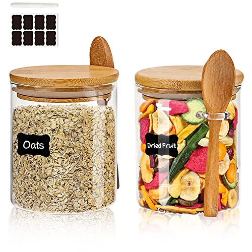 Vorratsgläser mit Deckel und Löffel, 2er Set 540ml Overnight Oats Gläser, Vorratsdosen Glas, Glasbehälter, Meal Prep , Joghurtgläser für Küche Lebensmittelaufbewahrung Vorratsgläser mit Deckel und Löffel, 2er Set 540ml Overnight Oats Gläser, Vorratsdosen Glas, Glasbehälter, Meal Prep , Joghurtgläser für Küche Lebensmittelaufbewahrung von Wholede