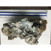 752G Große Blaue Baryt Kristallstufe Mit Calcit von WholesaleRocksDotBIZ