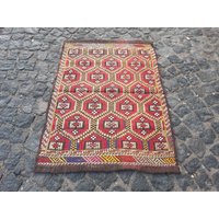 Großer Sale Dekorativer Cecim Kelim Teppich, Kelimteppich, 7 X 3, 7 Fuß, 81 113 cm, Klm060 von WholesaleTurkishRug