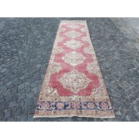 Langer Läufer, Vintage Teppichläufer, 100 X 370 cm, Vintage Teppich von WholesaleTurkishRug