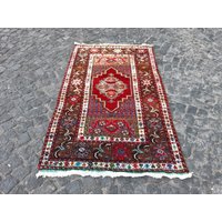 Pflanzlicher Teppich, Boho Handgeknüpfter Wollteppich, Musterteppich, 104 X 167 cm, Ar048 von WholesaleTurkishRug