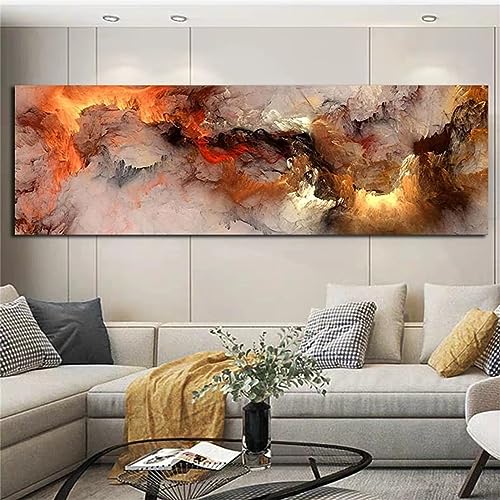 5D Diamond Painting Set für Erwachsene,Diamant Painting Bilder Abstrakt Orange,DIY Malen nach Zahlen Mosaik Bastelset Kinder Anfänger,mit Diamond Painting Zubehör,für Home Decor 40x120cm WS-1352 von Whoonng