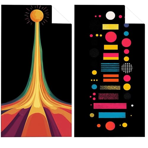 Geometrie Mikrofaser Handtuch Bunt Strandtuch XXL 100x200cm, Saugfahig und Schnelltrocknendes Microfaser Handtücher, Yoga Handtuch Rutschfest, Strandmatte fur Badezimmer Strand Reise Schwimmen VQ-72 von Whoonng