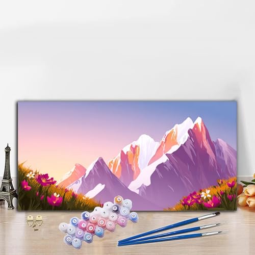 Malen Nach Zahlen Erwachsene Berg Malen Nach Zahlen XXL 90x180cm Paint by Numbers Natur Bild DIY Set Erwachsene Basteln, Adults Kreativ Set für Deko Schlafzimmer, Herbstdeko, Weihnachtsdeko G8-862 von Whoonng