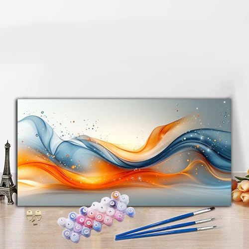 Malen Nach Zahlen Erwachsene Einfachheit Malen Nach Zahlen XXL 40x90CM Paint by Numbers Streifen Bild DIY Set Erwachsene Basteln, Adults Kreativ Set für Zimmer Deko, Herbstdeko, Weihnachtsdeko G8-534 von Whoonng