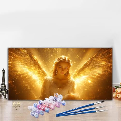 Malen Nach Zahlen Erwachsene Fantasie Malen Nach Zahlen XXL 30x60CM Paint by Numbers Engel Bild DIY Set Erwachsene Basteln, Adults Kreativ Set für Deko Schlafzimmer, Herbstdeko, Weihnachtsdeko G8-852 von Whoonng