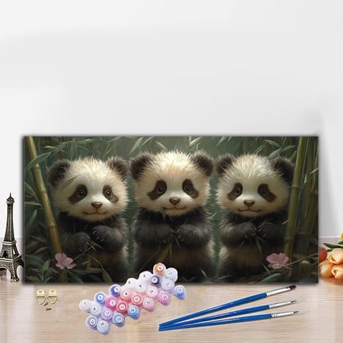 Malen Nach Zahlen Erwachsene Panda Malen Nach Zahlen XXL 70x140CM Paint by Numbers Bambus Bild DIY Set Erwachsene Basteln, Adults Kreativ Set für Deko Schlafzimmer, Herbstdeko, Weihnachtsdeko G8-834 von Whoonng