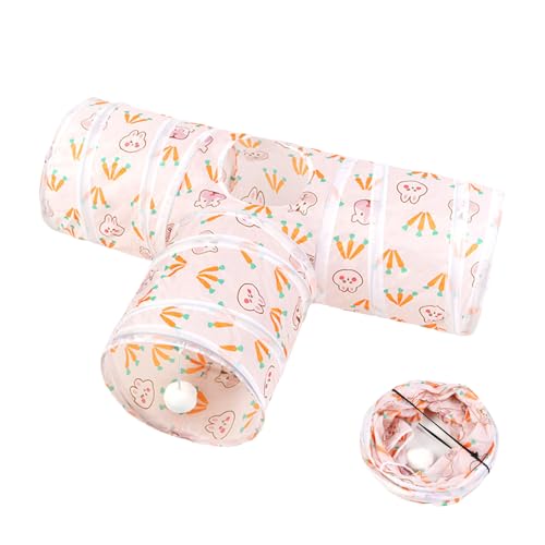 Katzen Tunnel Bett,Interaktiver 3-Wege Zusammenfaltbarer Kätzchen Spieltunnel - Katze Guckloch Spielzeug Für Kleine Kätzchen Hund | Haustierzubehör Für Kleine Hunde Kaninchen Indoor von Whrcy