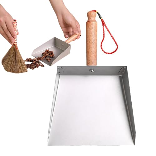 Mini Kehrblech | Kleine Edelstahl-Kehrschaufel - Kurzgriff Breite Schaufel für Innen- und Außenbereich Küche Bad Wohnzimmer Schlafzimmer Garage Reinigung von Whrcy