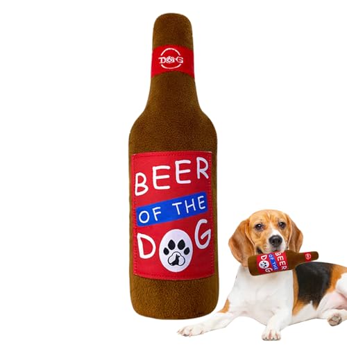 Quietschendes Hundespielzeug in Weinflaschenform, lustiges Spiel, Plüsch-Kauspielzeug, zum , Apportieren, Zahnen, geistige Stimulation, körperliche Aktivität von Whrcy