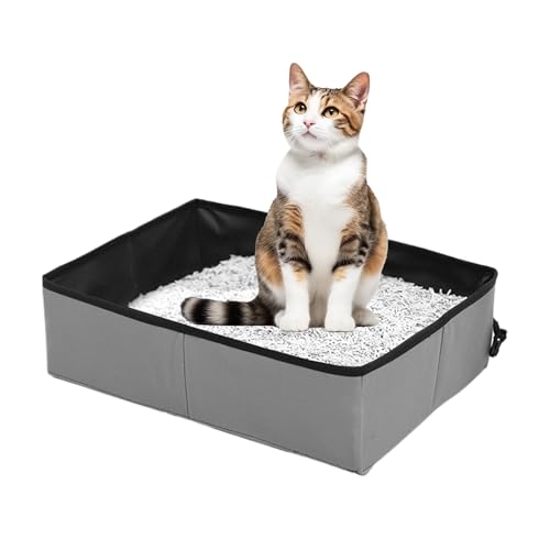 Reise Katzenklo - Faltbare wasserdichte Katzentoilette,Leckdichtes Kompaktes Katzenklo Für Reisen Mit Katzen Auto Camping von Whrcy