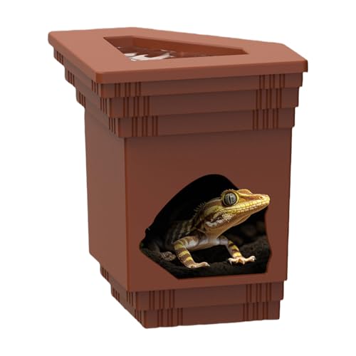 Reptilien-Wasserschale, 2-in-1 Eidechsenhaus, Futternapf für Aquarium, Sonnenbereich, Simulation, Landschaft, Aquarium-Dekoration für gehörnte Frösche, Leoparden, Amphibien, Spinnen, Schlangen von Whrcy