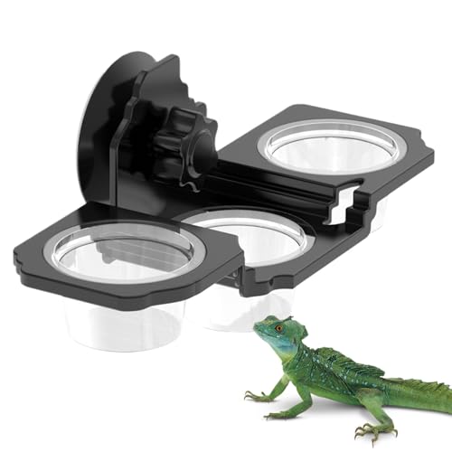 Reptilienablage - Reptilien Futternapf | Fütterungsschale Mit Saugnapf, Terrarium Napf Für Echse Schlange Schildkröte Bartagame Spinne von Whrcy