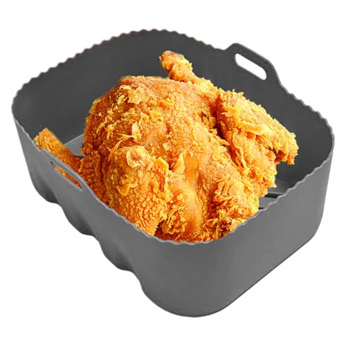 Silicone Fritöseinsatz - Dämpfkorb Einsätze - Hitzebeständige Lebensmittelechte Rechteckige Backform für Küche und Gastronomie von Whrcy