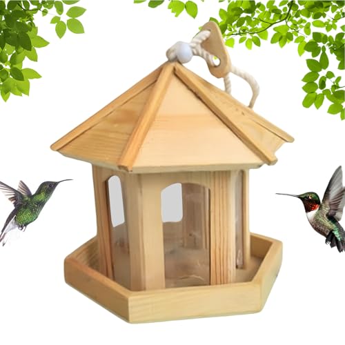 Vogelfutterspender,Sechseckige Futter Schüssel | Wetterfeste Hängbare Futterstelle Für Kanarienvögel Nymphensittiche Finken Sittiche Balkon Terrasse Garten Außenbereiche von Whrcy