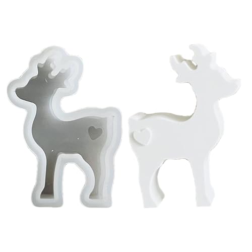 Weihnachts-Hirsch-Statuenform, Weihnachts-Elch-Silikonform | Kerzenhalterformen Weihnachten Silikonformen | Silikonform Weihnachtselch für die Partydekoration zu Hause von Whrcy
