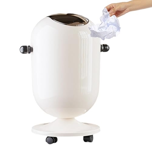 Whrcy Küchenmülleimer Mit Deckel - 15 Liter Abfalleimer Für Küche,Aufbewahrungsorganizer Recyclingbehälter Mit Rädern Für Büro Restaurant Wohnheim Wohnzimmer Schlafzimmer Camping von Whrcy