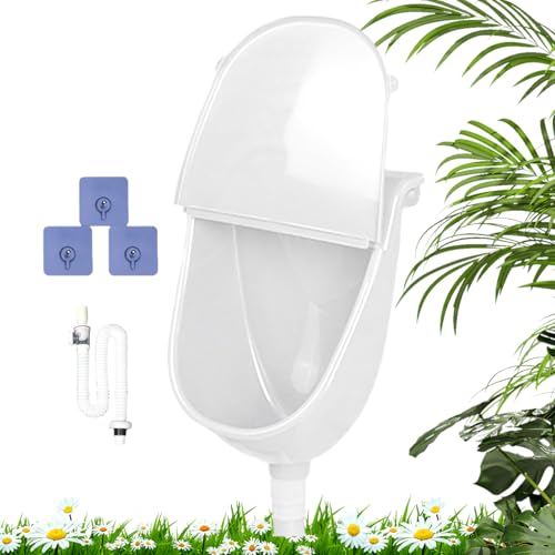 Whrcy Wandpissoir Mit Deckel,Spülbares Bad Urinal Mit Abdeckung - Spülung Urinableiter Auslaufsicher Verstellbar Für Haus Wohnheim Camping Fahrzeug von Whrcy
