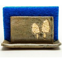 Morchel Pilz Handgemachte Keramik Grau Schwamm Halter von WhtSquirrelClayworks