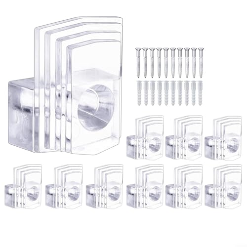 10 Stück transparente Kunststoff-Spiegel-Clips, zuverlässige Wandstütze für Spiegel und Rahmen, mit Montagezubehör (m6) von Whychstore
