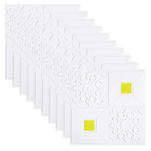 10 x 3D-Schaumstoff-Wandaufkleber, perfekt für Küche, Treppen und Glasoberflächen (Gold) von Whychstore