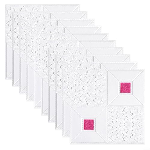 10 x 3D-Schaumstoff-Wandaufkleber, perfekt für Küche, Treppen und Glasoberflächen (Rosarot) von Whychstore