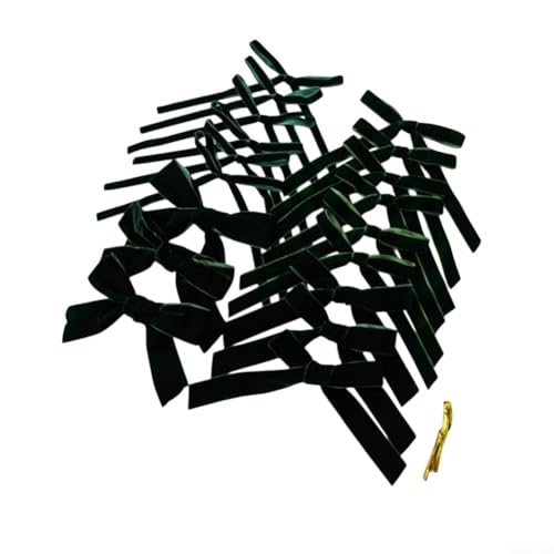 18 Stück Samt Mini Schleife Band DIY Weihnachtsschmuck für Baumschmuck und Home Holiday Accents Handmade Small Pendant Set (Dark Green) von Whychstore