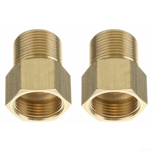 2 x Kupplung M22 15 mm Stecker auf M22 14 mm Innengewinde Hochdruckreiniger-Gewindeadapter, robustes Messing von Whychstore