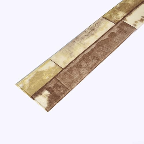 3D-PVC-Aufkleber für die Taille verschönern die Ästhetik Ihres Hauses mit einfach anzubringender Wanddekoration (Retro Gelb-Braun) von Whychstore