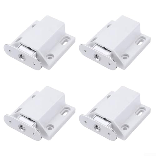 4 Stück magnetische Verriegelungen für Küchenschränke und Schubladentüren (weiß) von Whychstore