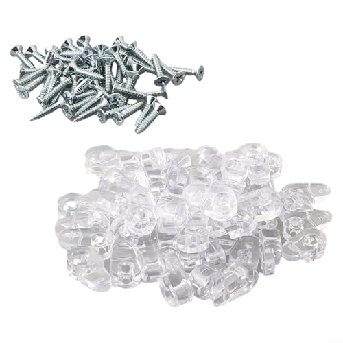 50 Halteklammern mit Schrauben für Glas und Spiegel in Schrankinstallationen von Whychstore
