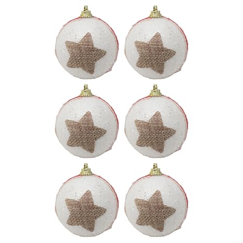 6 Stück Weihnachtskugel-Ornamente, bruchsichere hängende Dekorationen für Baum und Urlaub Display (C) von Whychstore