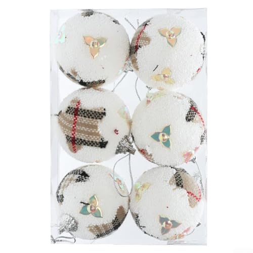 6 Stück Weihnachtskugel-Ornamente, bruchsichere hängende Dekorationen für Baum und Urlaubsdisplay (A) von Whychstore