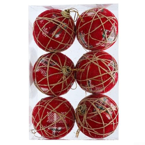 6 Stück Weihnachtskugel-Ornamente, bruchsichere hängende Dekorationen für Baum und Urlaubsdisplay (B) von Whychstore