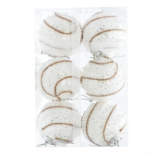 6 Stück Weihnachtskugel-Ornamente, bruchsichere hängende Dekorationen für Baum und Urlaubsdisplay (D) von Whychstore
