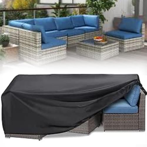 Abdeckung für Gartenmöbel, wasserdichte und winddichte Gartenmöbelabdeckung mit rechteckiger Terrasse für Tisch und Sofa im Freien (200 x 160 x 71 cm) von Whychstore