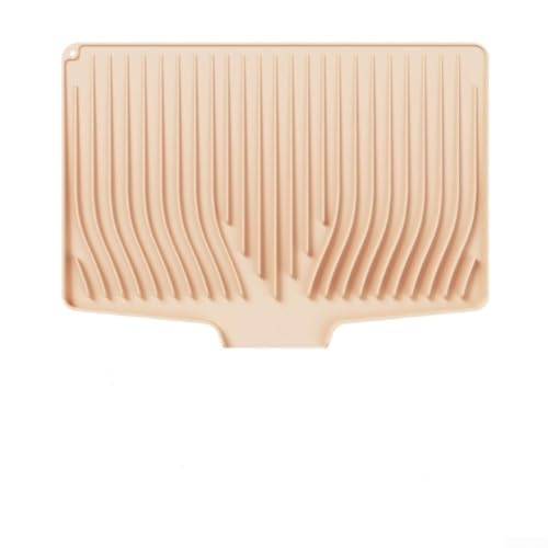 Abtropfmatte für Küchen-Arbeitsplatte, groß, hitzebeständig, Abtropfmatte für Geschirr, Abtropfmatte mit Schräg-Design, effizienter Wasserablauf (weiß) von Whychstore