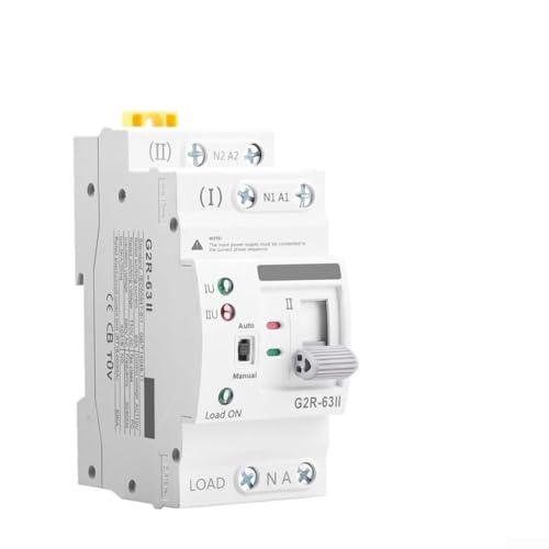 Automatischer manueller Transferschalter, 63 A, 110 V, Dual-Power-Lösung für Heim-Backup-Stromsysteme mit schneller Quellschaltung und Spannungsschutz von Whychstore